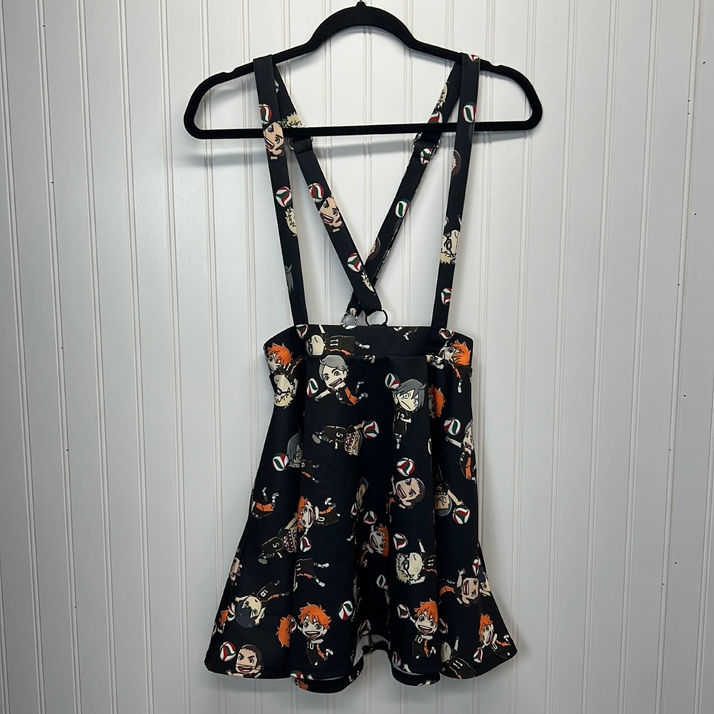 Hot Topic Haikyu!! Suspender‎ Circle Skirt Size M Black